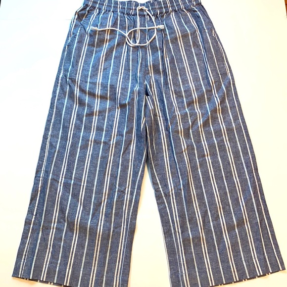 beachlunchlounge Pants - BeachLunchLounge Small Stripe Margot Pull On Crop Pants D21